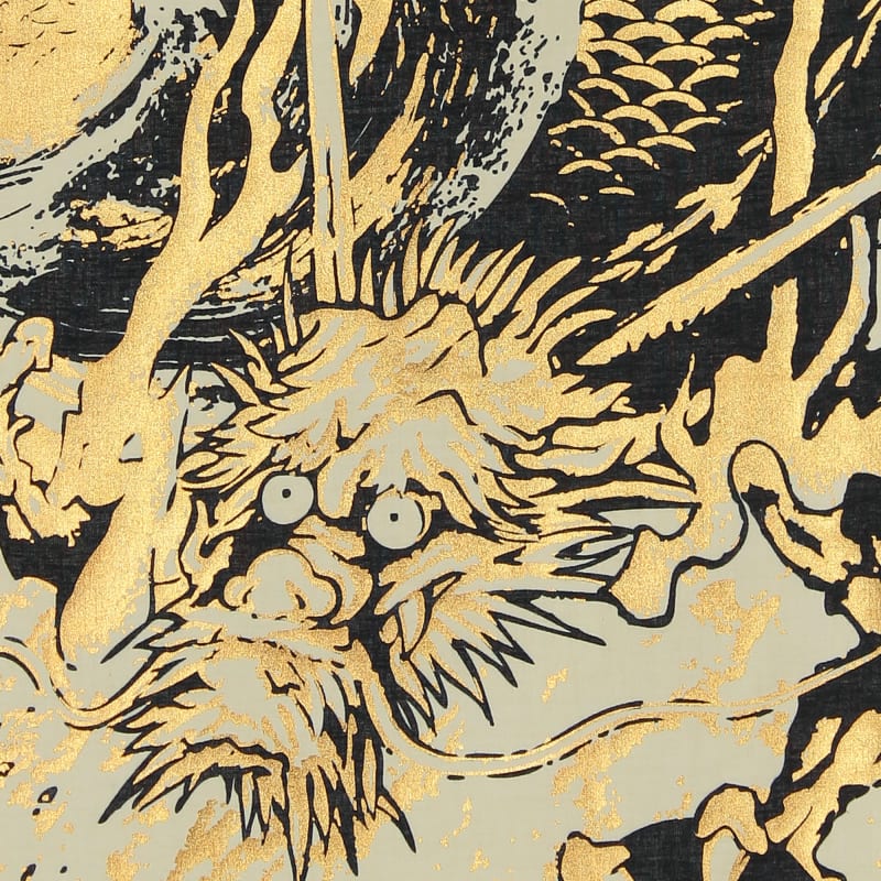 Japanese Tenugui - Dragon(foil stamping)