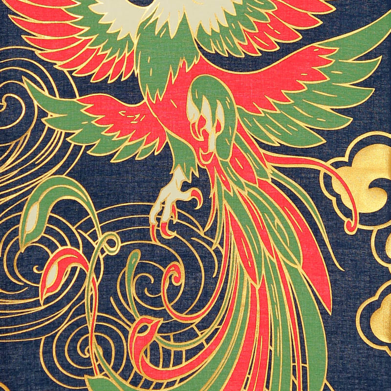 Japanese Tenugui - Phoenix(foil stamping)