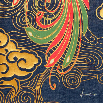 Japanese Tenugui - Phoenix(foil stamping)