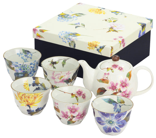 Teapot and 5Cups Set - HANAKAGURA