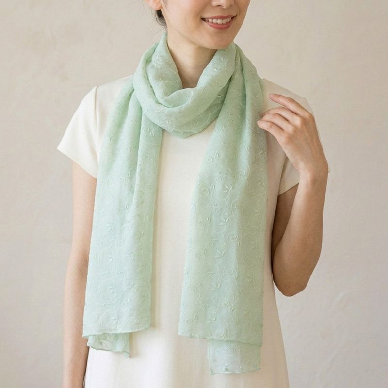 Stole - Washable Couture Silk (Mint Green)