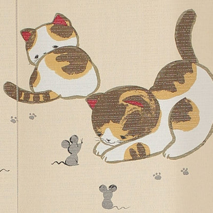 Japanese Noren Curtain - "Nyandaka Shiawase"Somehow Happy Cats