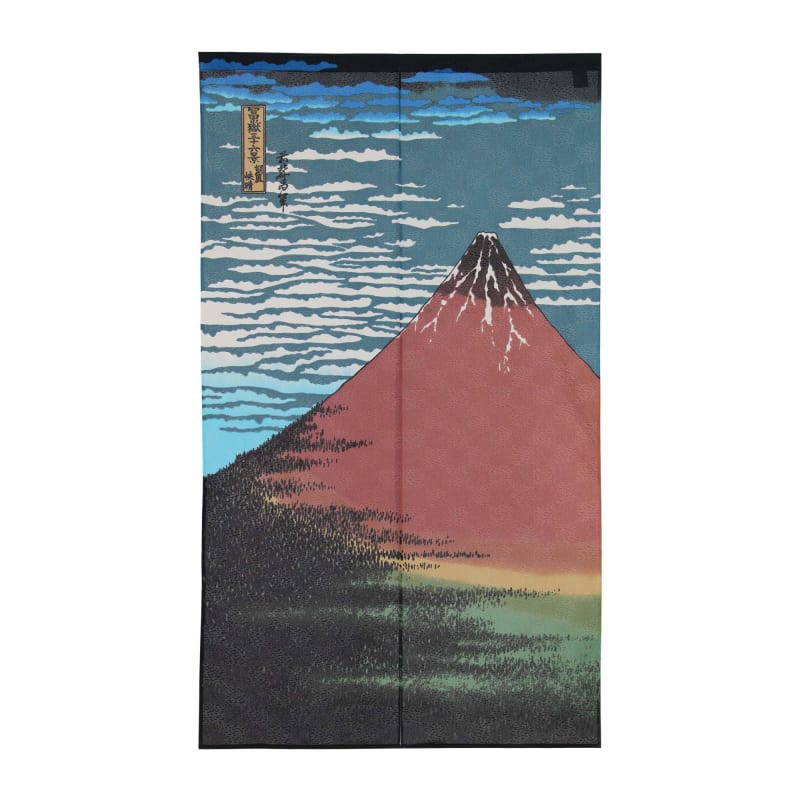 Japanese Noren Curtain - Red Fuji(Ukiyo-e)