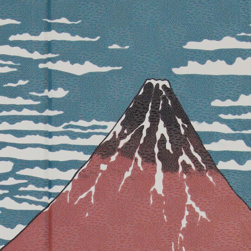 Japanese Noren Curtain - Red Fuji(Ukiyo-e)