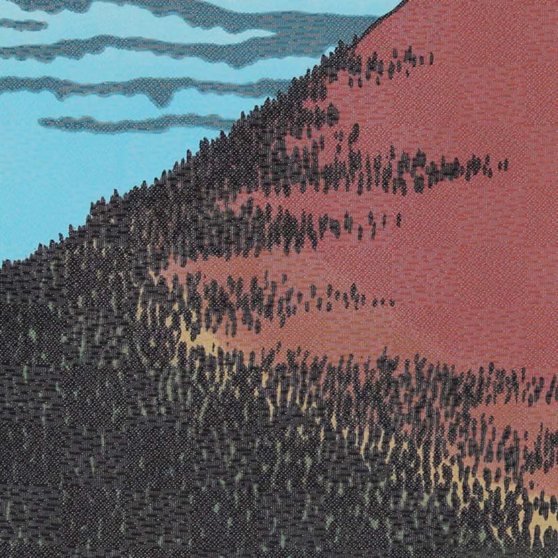 Japanese Noren Curtain - Red Fuji(Ukiyo-e)