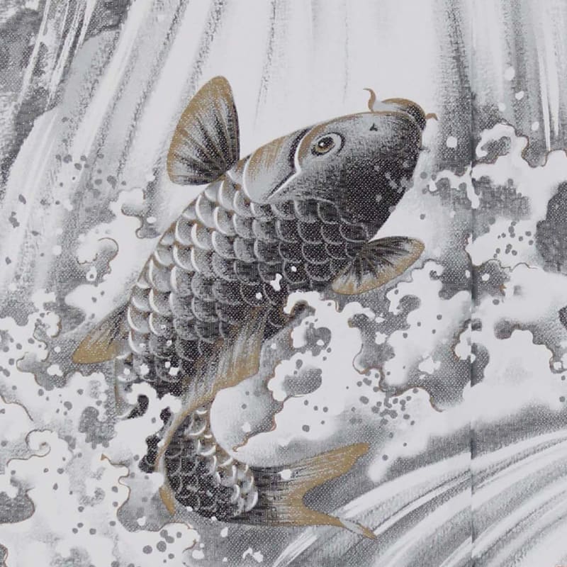 Japanese Noren Curtain - Carp Climbing Waterfall(Ukiyo-e)