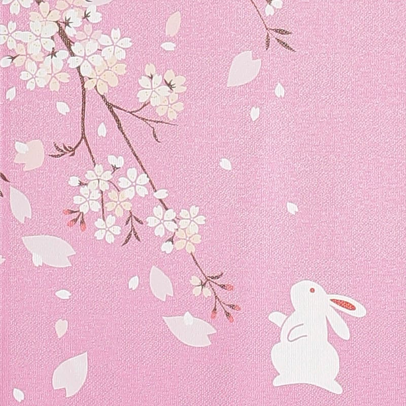 Japanese Noren Curtain - Sakura and Rabbit