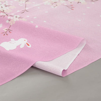 Japanese Noren Curtain - Sakura and Rabbit