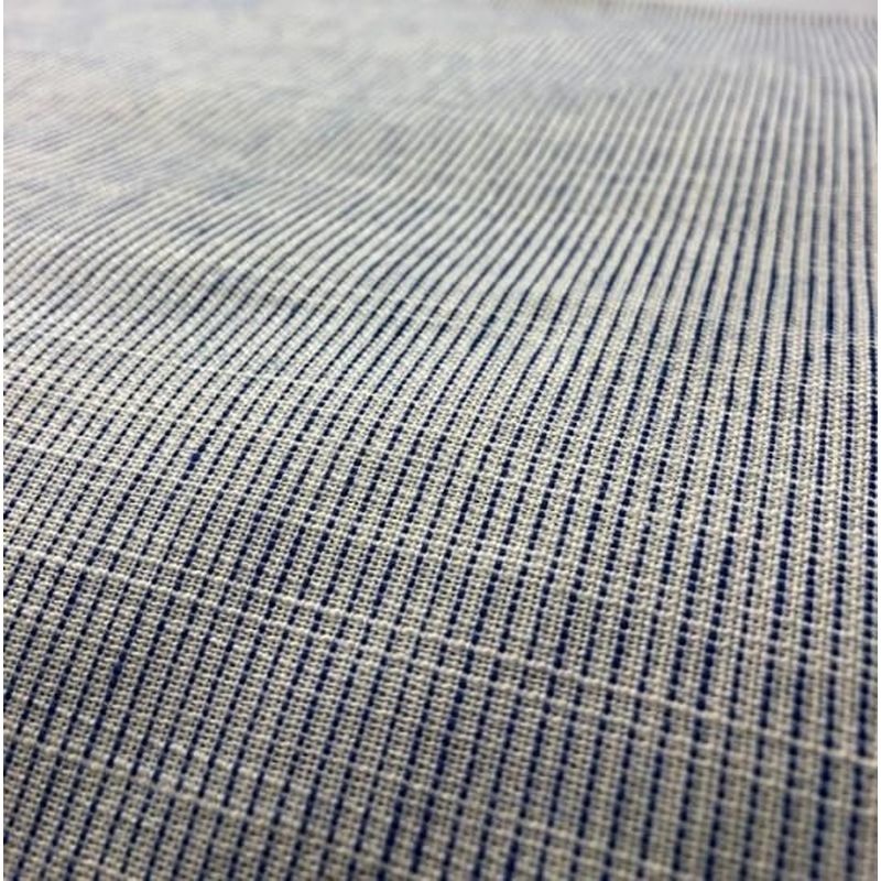 Cotton Fabric - Crinkle Weave Pinstripe White-Blue