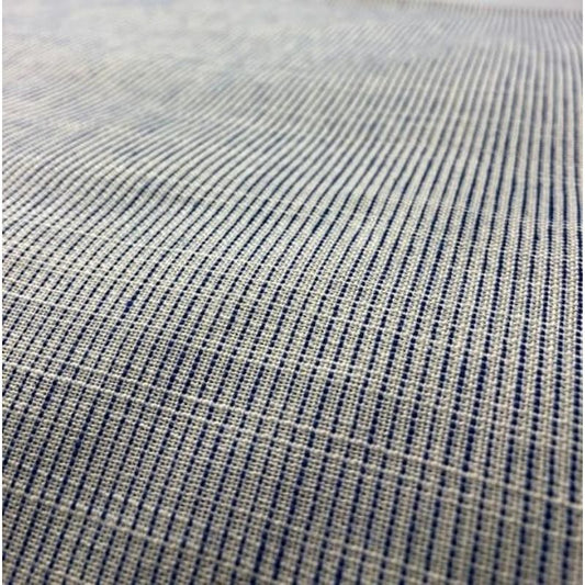 Cotton Fabric - Crinkle Weave Pinstripe White-Blue