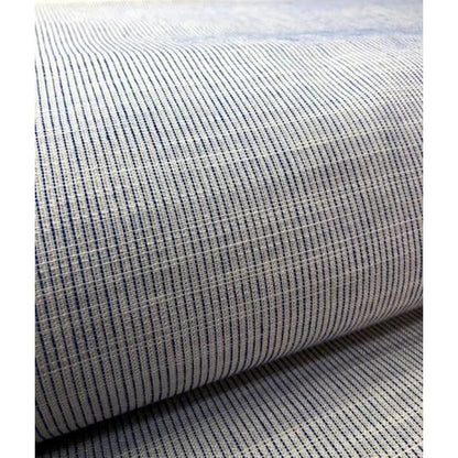 Cotton Fabric - Crinkle Weave Pinstripe White-Blue