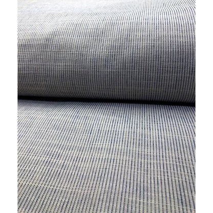 Cotton Fabric - Crinkle Weave Pinstripe White-Blue