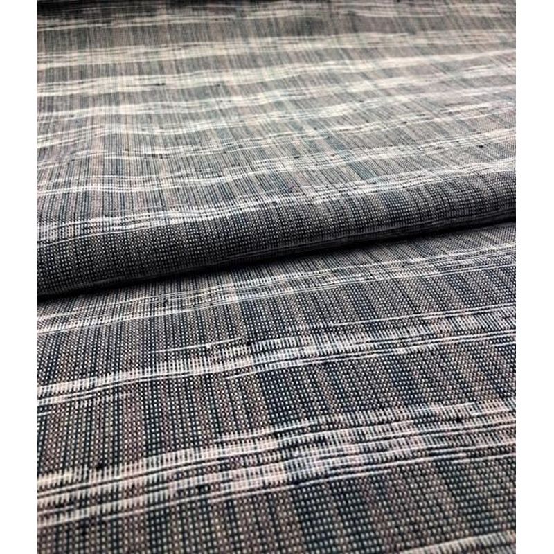 Cotton Fabric - Border Kasuri Beige-Navy