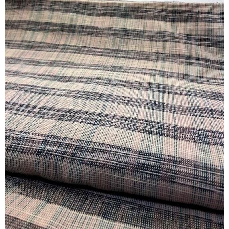 Cotton Fabric - Border Kasuri Beige-Gray