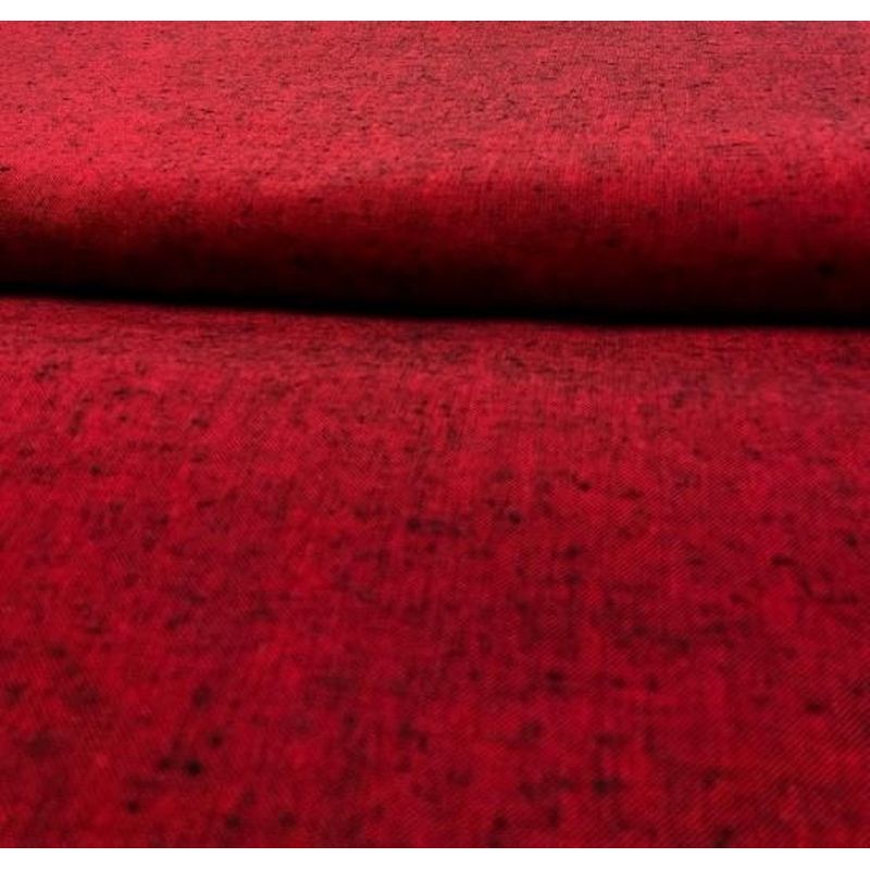 Cotton Fabric - Nep Solid Red-Black