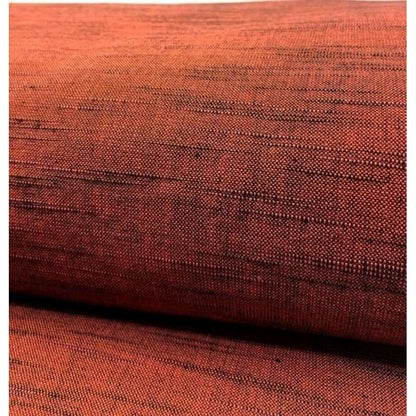 Cotton Fabric - Kataha Solid Slub Vermilion-Black