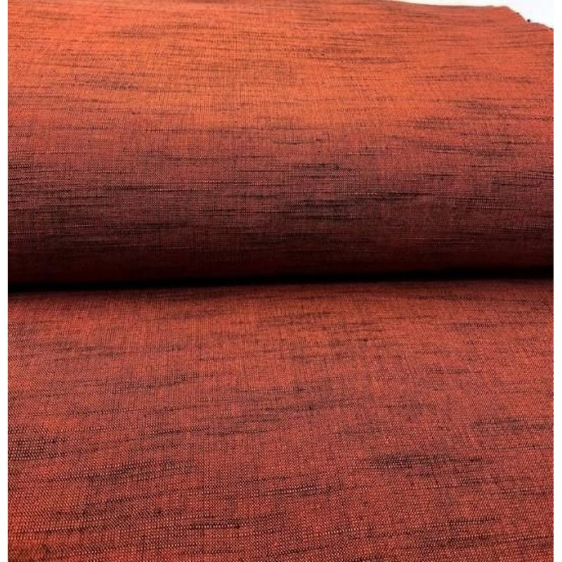 Cotton Fabric - Kataha Solid Slub Vermilion-Black