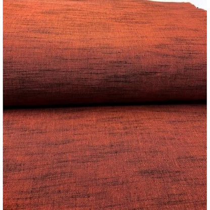 Cotton Fabric - Kataha Solid Slub Vermilion-Black