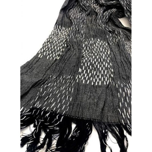 Stole - Crepe Weave Dot Ichimatsu Kasuri