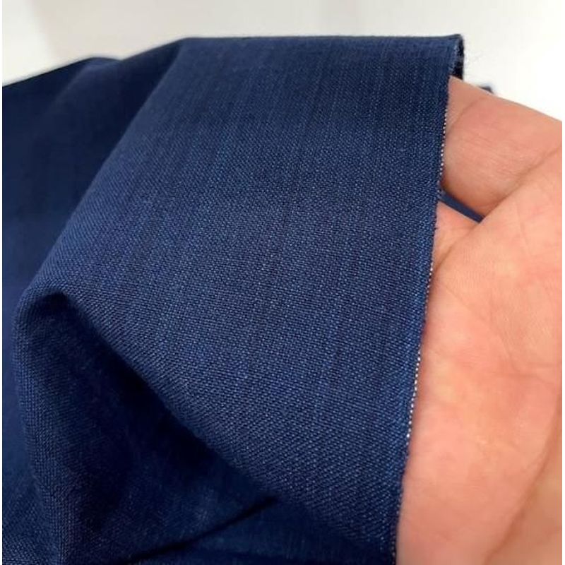 Cotton Fabric - Indigo Slub Solid Medium Navy