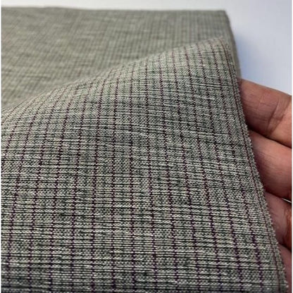 Cotton Fabric - Hitoha Stripe Double Kiri Ash-Gray