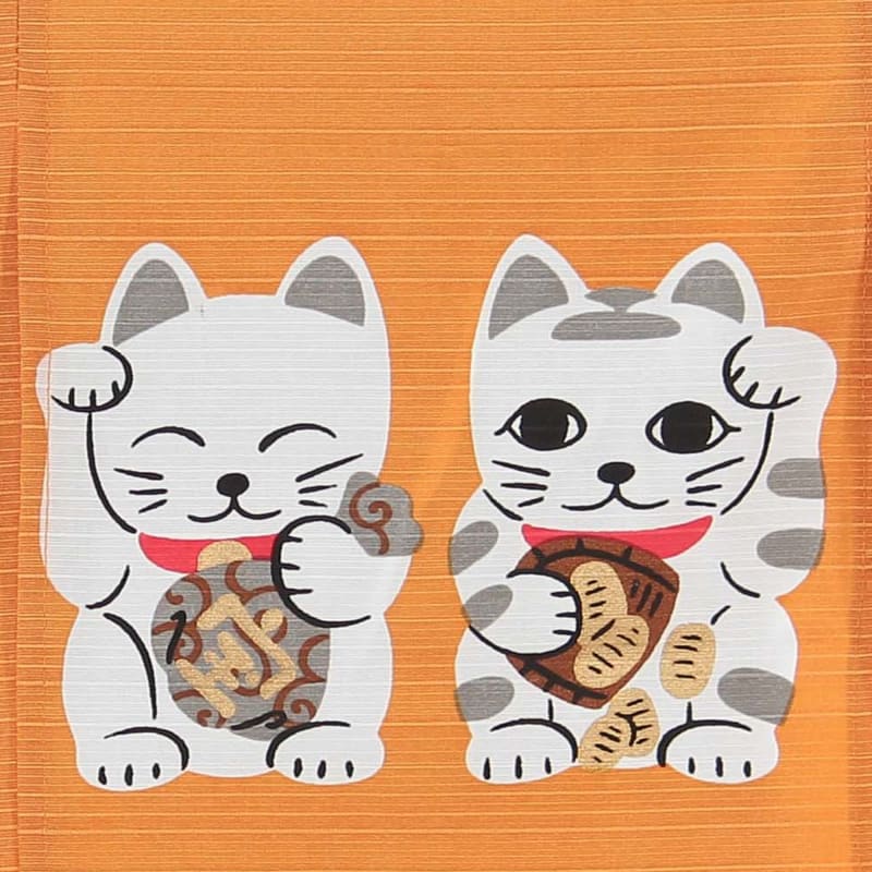 Japanese Noren Curtain - Seven Lucky Cats
