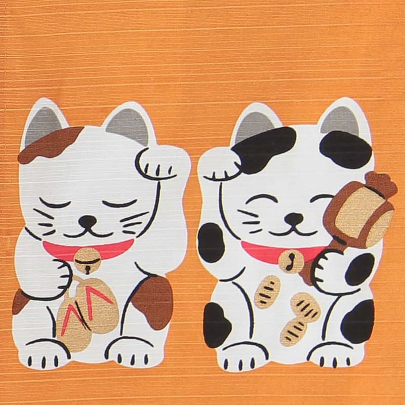 Japanese Noren Curtain - Seven Lucky Cats