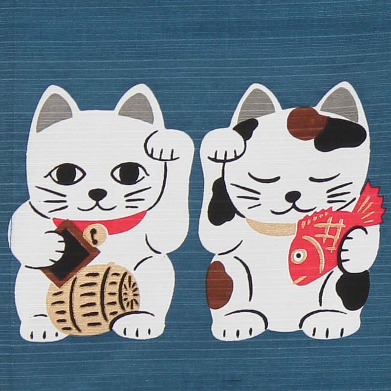 Japanese Noren Curtain - Seven Lucky Cats