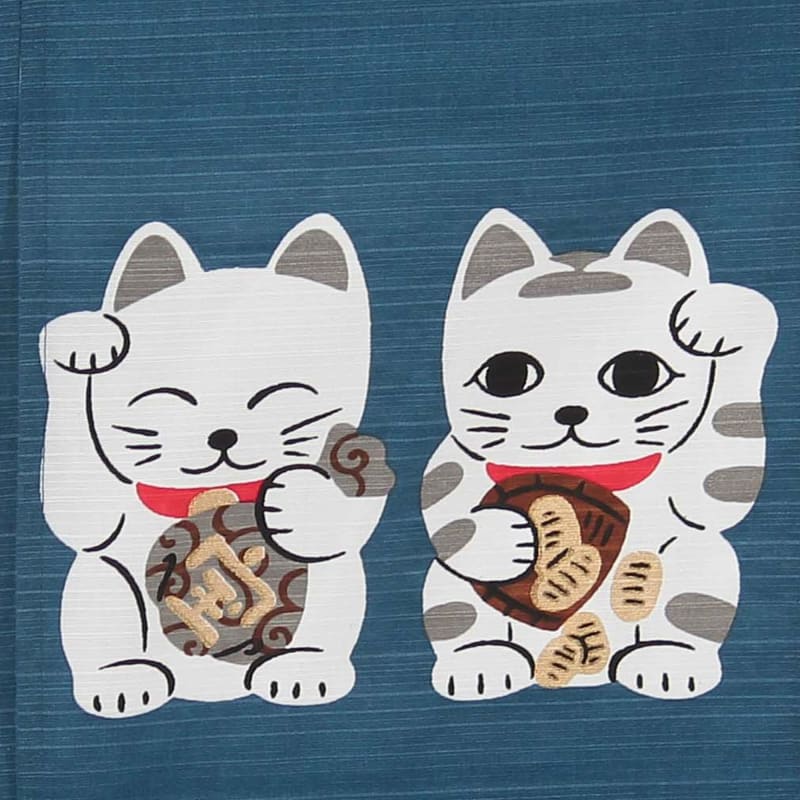 Japanese Noren Curtain - Seven Lucky Cats