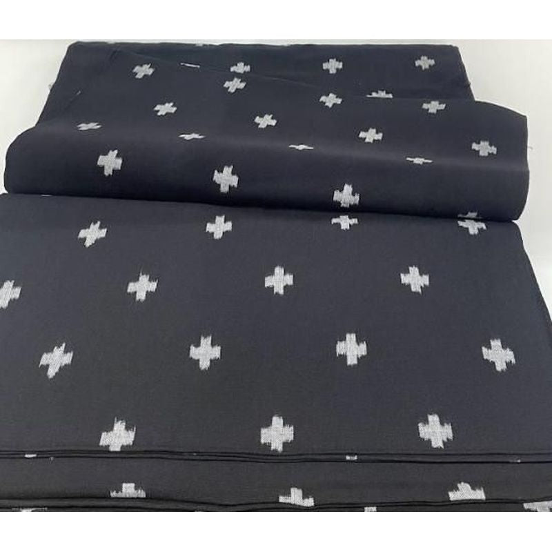 Cotton Fabric - Soft Weave Cross Black