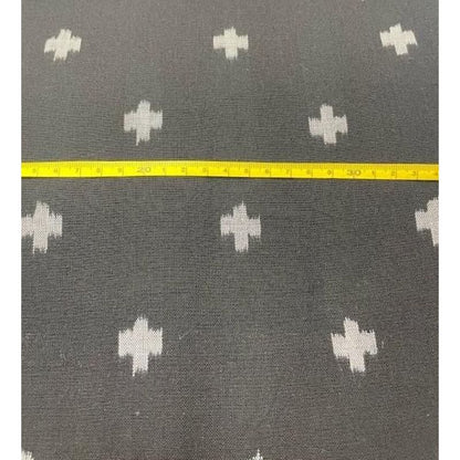 Cotton Fabric - Soft Weave Cross Black