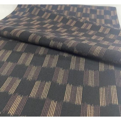 Cotton Fabric - Hitoha Ichimatsu 8-Tate Black-Brown