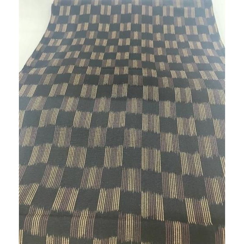 Cotton Fabric - Hitoha Ichimatsu 8-Tate Black-Brown