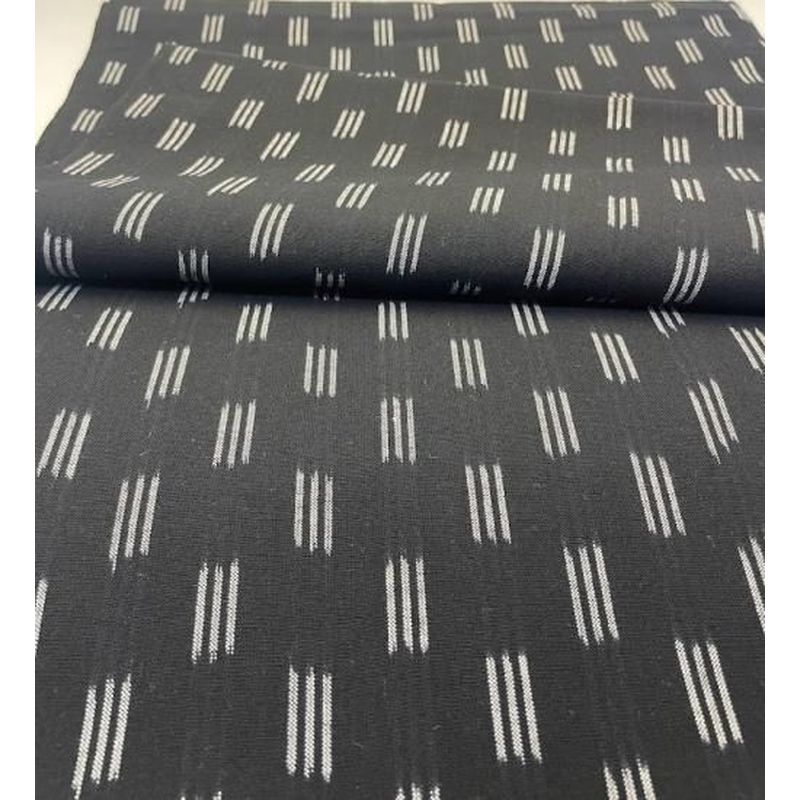Cotton Fabric - 3-Ply Masu Ichimatsu Black