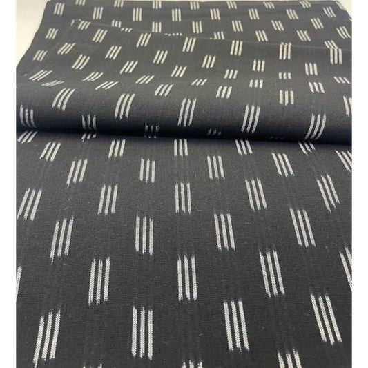 Cotton Fabric - 3-Ply Masu Ichimatsu Black
