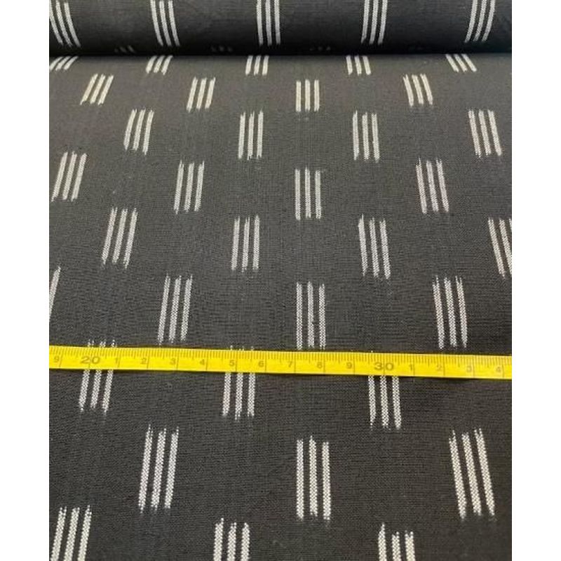 Cotton Fabric - 3-Ply Masu Ichimatsu Black