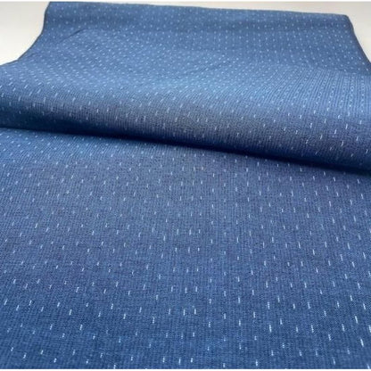 Cotton Fabric - Soft Crinkle Weave Kataha Arare Blue