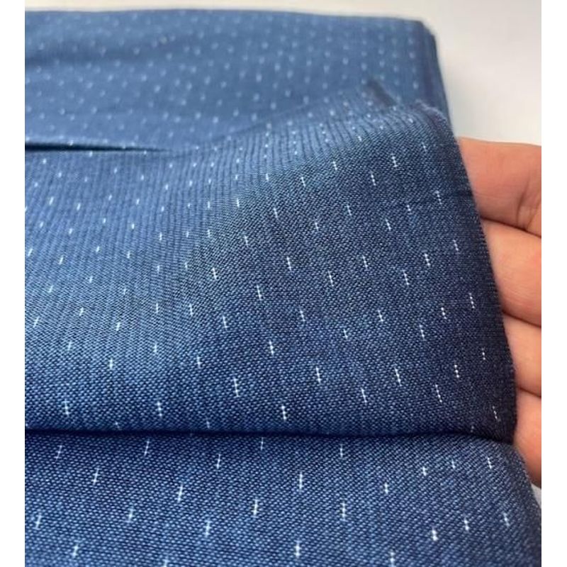 Cotton Fabric - Soft Crinkle Weave Kataha Arare Blue