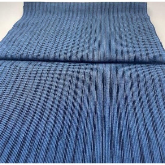 Cotton Fabric - Crinkle Weave Yoroke Stripe Blue