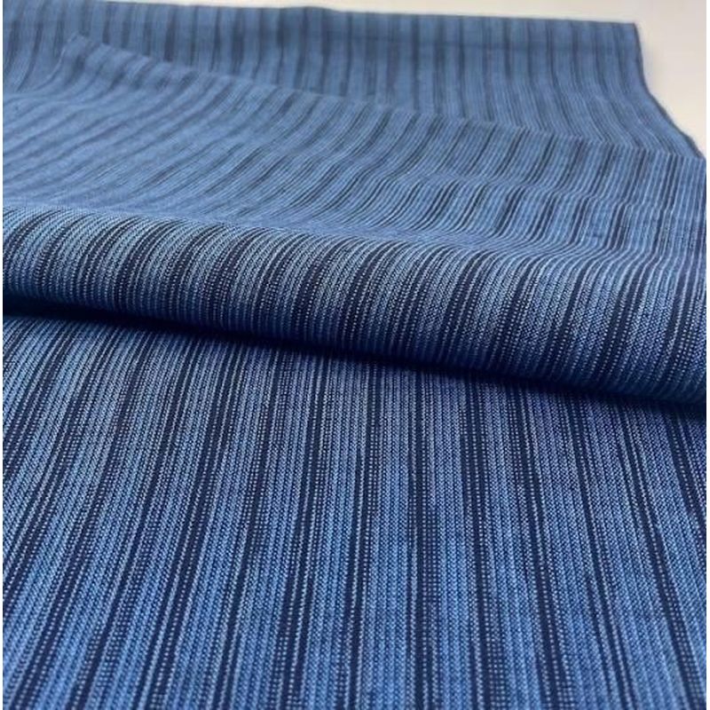 Cotton Fabric - Crinkle Weave Yoroke Stripe Blue