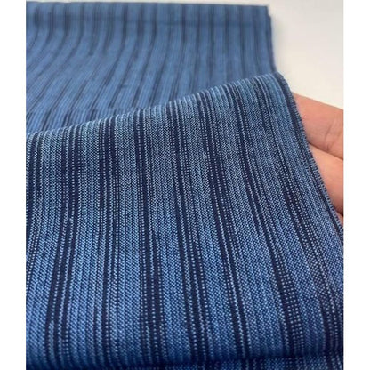 Cotton Fabric - Crinkle Weave Yoroke Stripe Blue