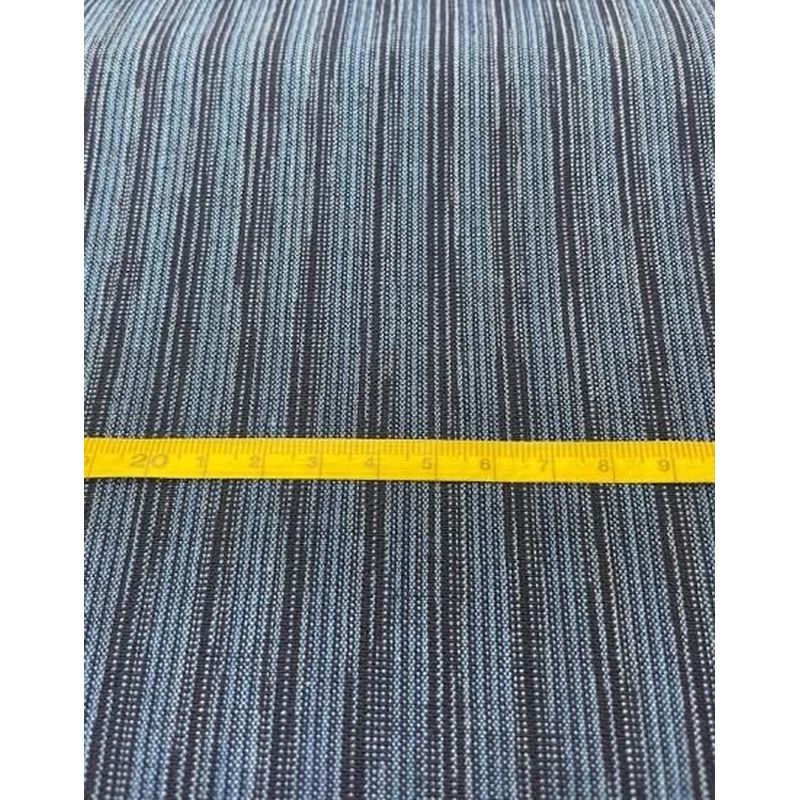 Cotton Fabric - Crinkle Weave Yoroke Stripe Blue
