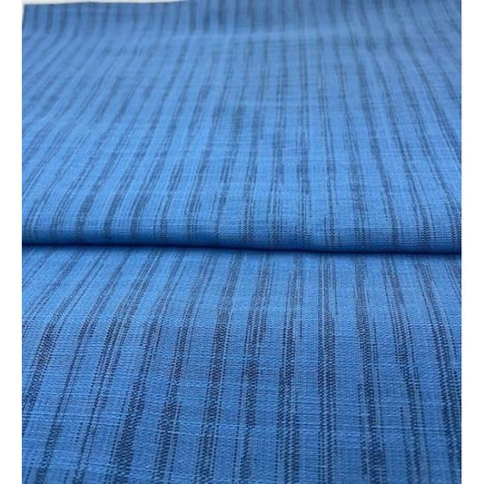 Cotton Fabric - Crinkle Weave Yoroke Stripe Light Blue