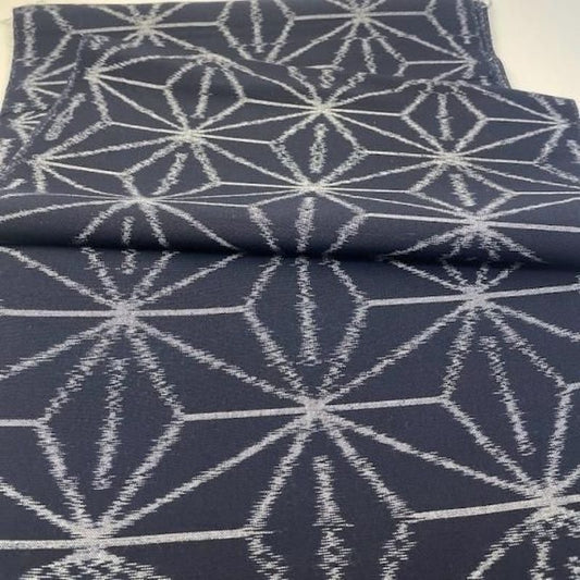 Cotton Fabric - Asanoha Black-Navy