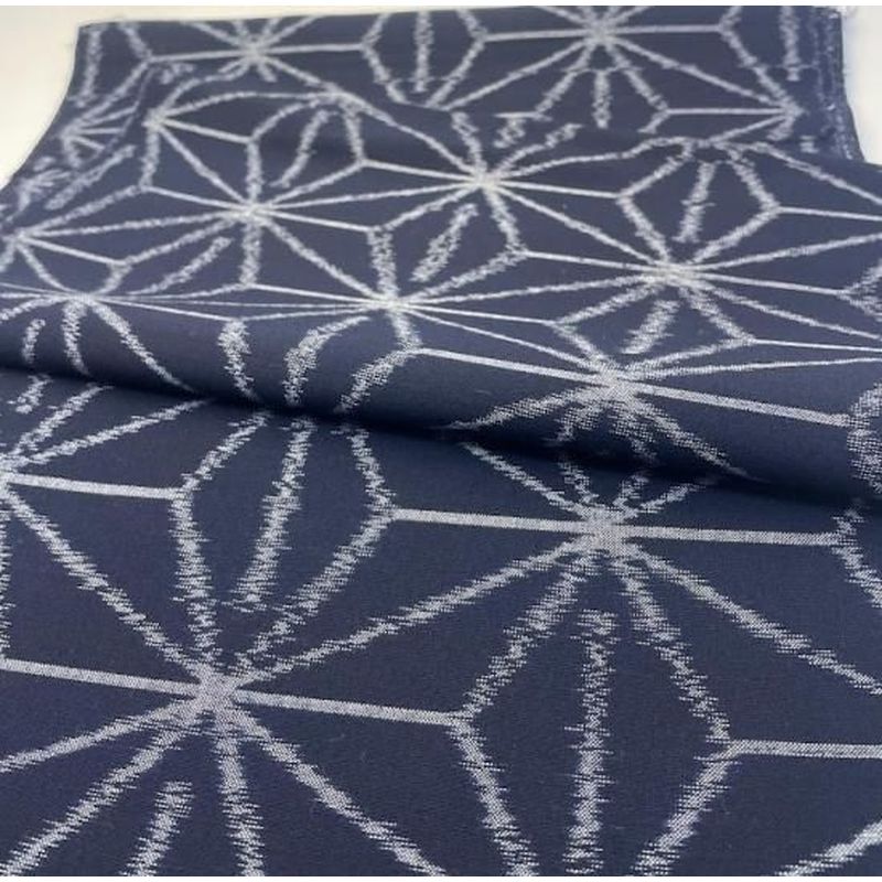 Cotton Fabric - Asanoha Black-Navy