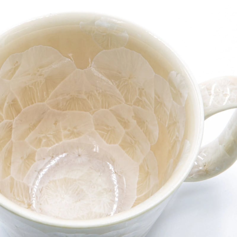 Mug - Kyo-yaki Hana-kessho Beige, Lifelong Companion (Cedar Box)