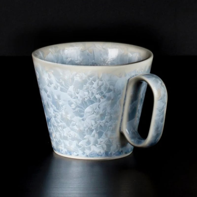 Mug - Kyo-yaki Hana-kessho Silver Wisteria, Lifelong Companion (Cedar Box)