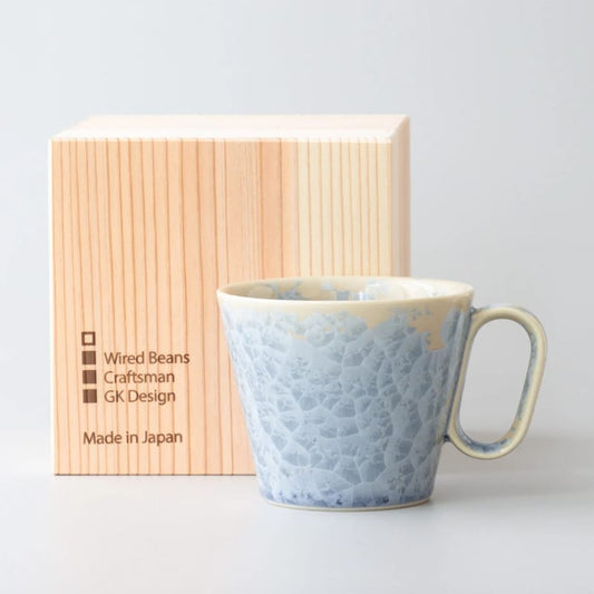 Mug - Kyo-yaki Hana-kessho Silver Wisteria, Lifelong Companion (Cedar Box)