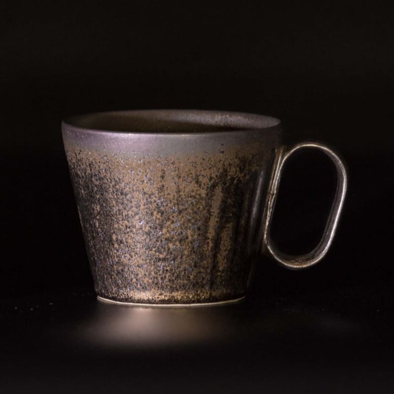 Mug - Shigaraki-yaki Gold Line Black, Lifelong Companion (Cedar Box)