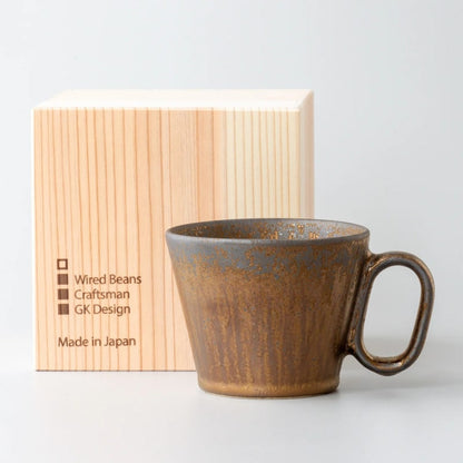 Mug - Shigaraki-yaki Gold Line Black, Lifelong Companion (Cedar Box)